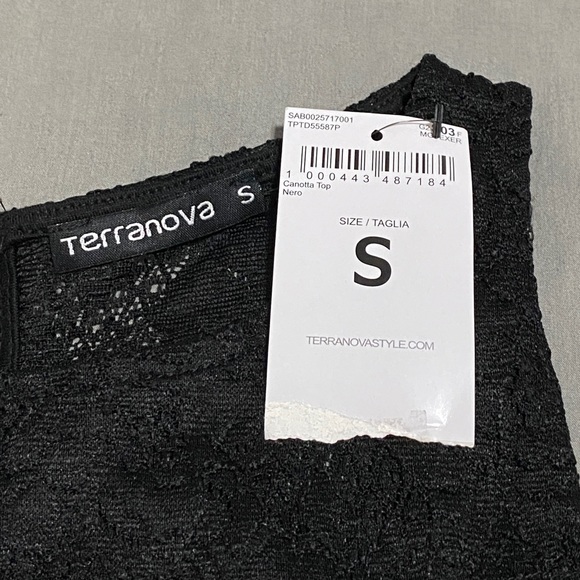 TERRANOVA Sleeveless Lace Shirt, Black, Small - Picture 3 of 4